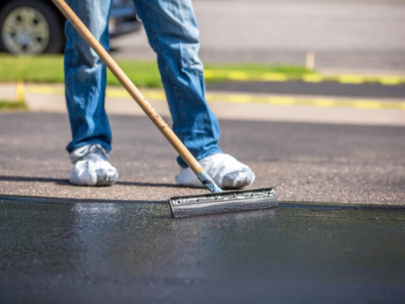 Close-Up of Do It Yourself Driveway Seal Coating
