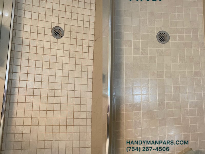 Regrouting a shower