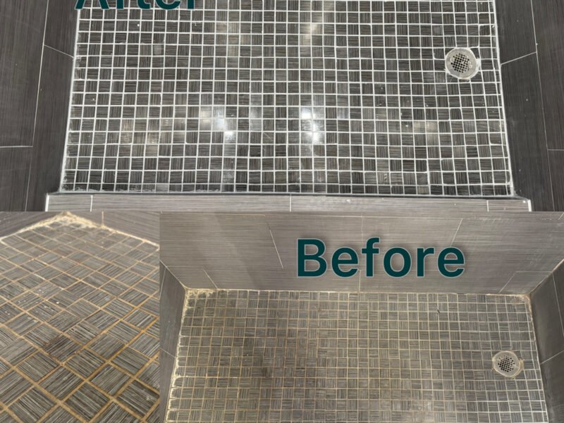 Regrouting a shower