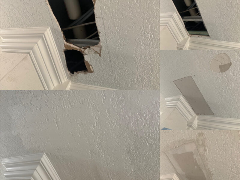 repairing a hole in a plaster wall