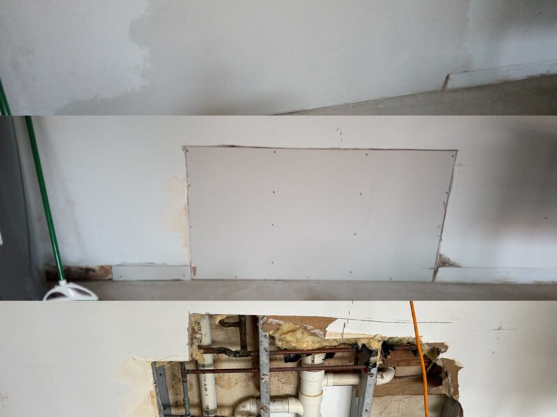 repairing a hole in a plaster wall
