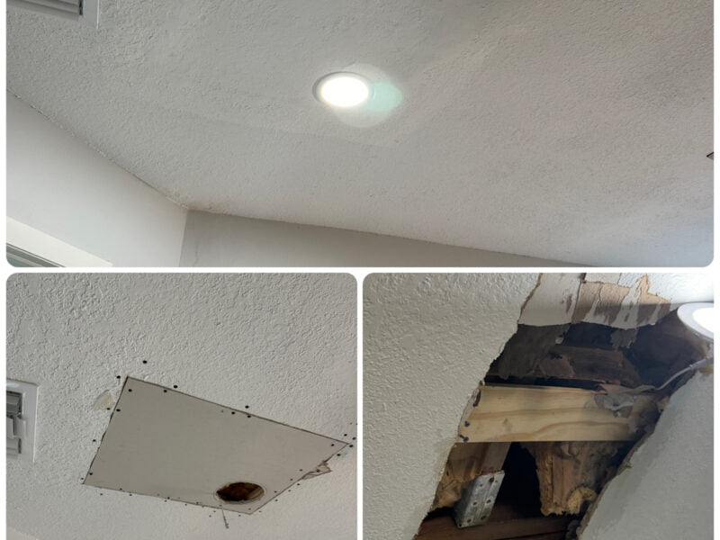 repairing a hole in a plaster wall