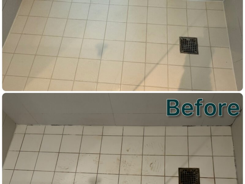 Regrouting a shower